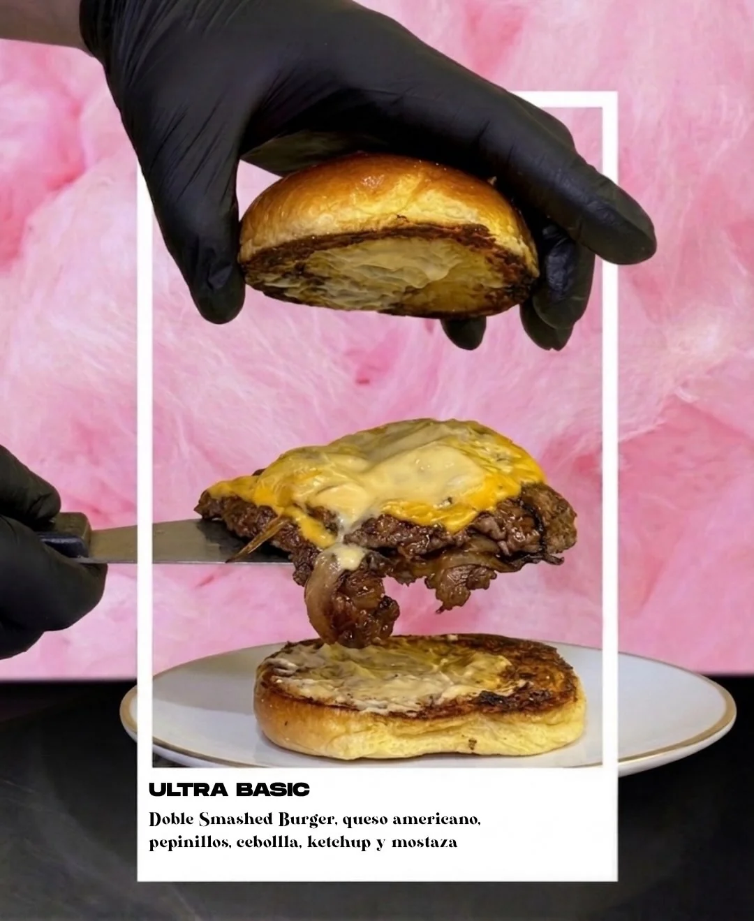 Montaje de una burger de Cielo